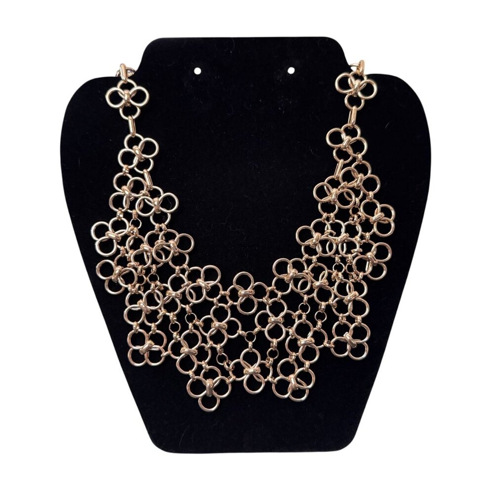 NWOT Banana Republic Multi Circle Statement Necklace Gold Tone Adjustable - Picture 12 of 12